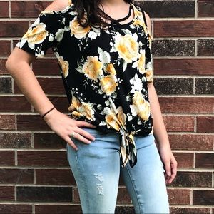 yellow floral top